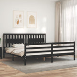 vidaXL Bed Frame with Headboard Solid Wood