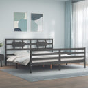 vidaXL Cadre de lit avec dessus de lit massif sans gris 200x200 cm