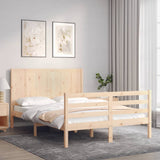 vidaXL Bed Frame with Headboard Solid Wood