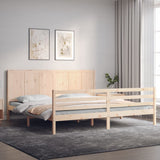 vidaXL Bed Frame with Headboard Solid Wood
