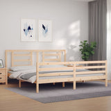 vidaXL Bedframe met hoofdbord massief hout wit