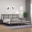 vidaXL Bed Frame with Headboard Solid Wood White