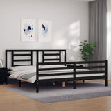 vidaXL Bedframe met hoofdbord massief hout wit