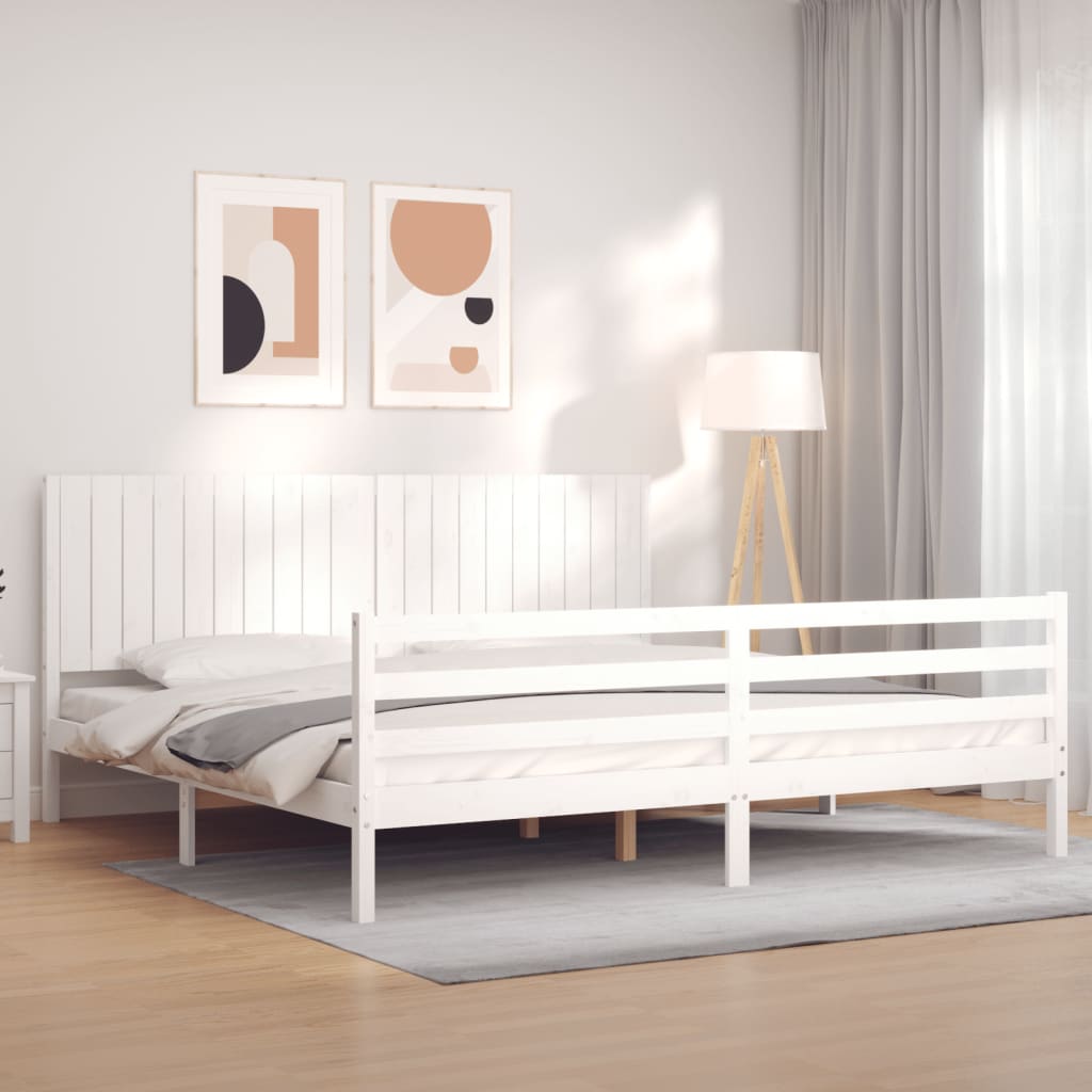 vidaXL Bed Frame with Headboard Solid Wood