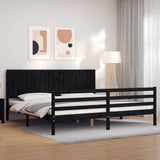 vidaXL Bed Frame with Headboard Solid Wood