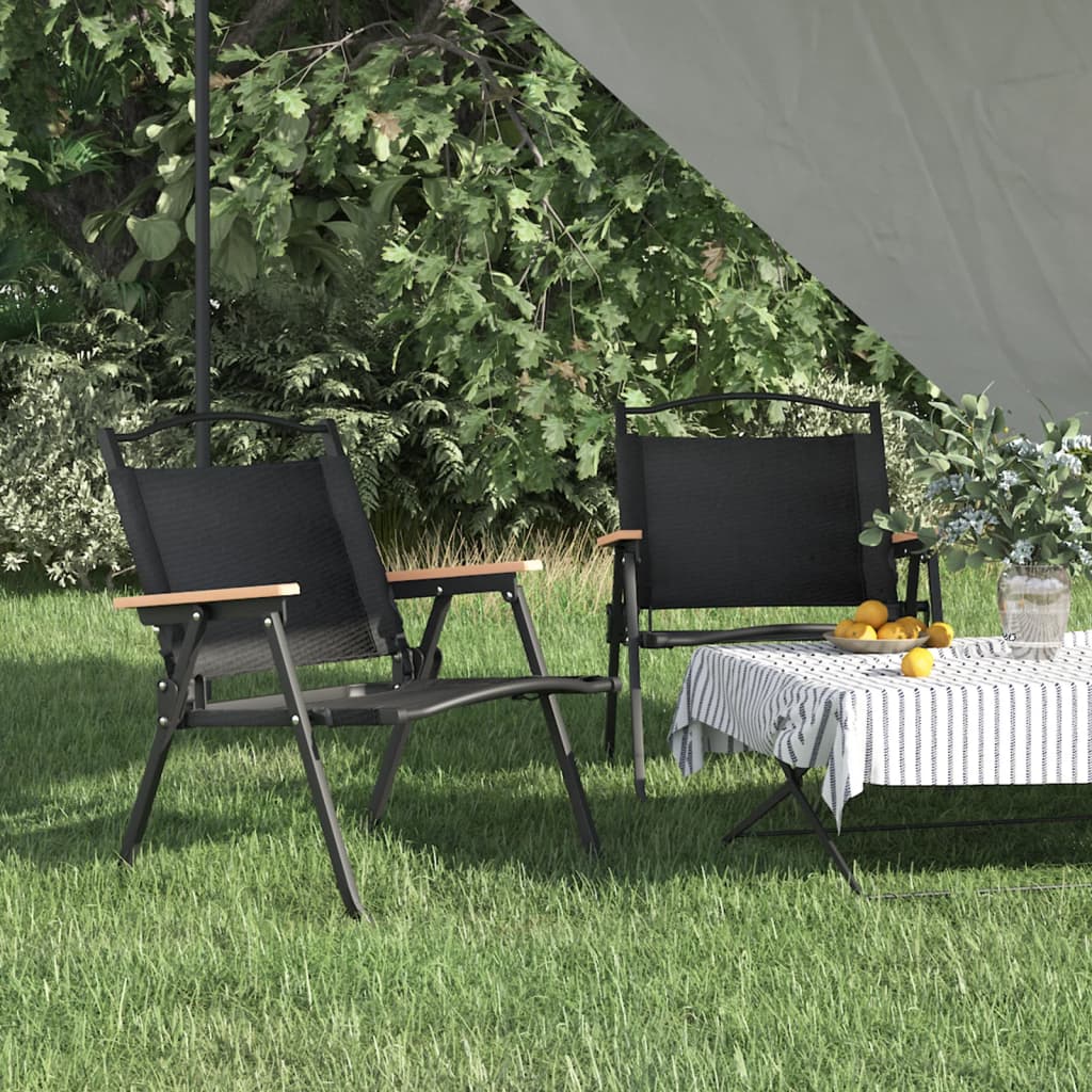 vidaXL Campingstoelen 2 st 54x43x59 cm oxford stof beige