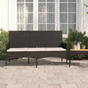 vidaXL Tuinbank 3-zits met kussens poly rattan bruin