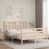 vidaXL Bed Frame with Headboard Solid Wood