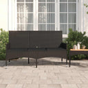 vidaXL Tuinbank 3-zits met kussens poly rattan bruin