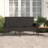 vidaXL Tuinbank 3-zits met kussens poly rattan bruin