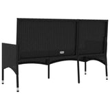 vidaXL Tuinbank 3-zits met kussens poly rattan bruin