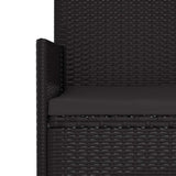 vidaXL Tuinbank 3-zits met kussens poly rattan bruin