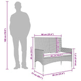vidaXL 4-delige Loungeset met kussens poly rattan bruin