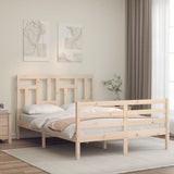 vidaXL Bed Frame with Headboard Solid Wood