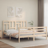 vidaXL Bed Frame with Headboard Solid Wood