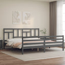 vidaXL Bed Frame with Headboard Solid Wood