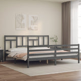 vidaXL Bed Frame with Headboard Solid Wood