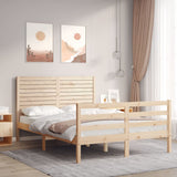 vidaXL Bed Frame with Headboard Solid Wood