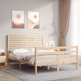 vidaXL Bed Frame with Headboard Solid Wood