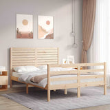 vidaXL Bed Frame with Headboard Solid Wood