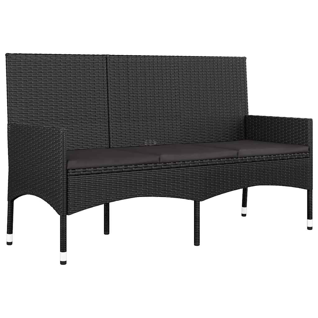vidaXL 4-delige Loungeset met kussens poly rattan bruin