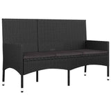 vidaXL 4-delige Loungeset met kussens poly rattan bruin