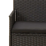 vidaXL 4-delige Loungeset met kussens poly rattan bruin