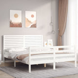 vidaXL Bed Frame with Headboard Solid Wood