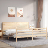 vidaXL Bed Frame with Headboard Solid Wood