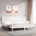 vidaXL Bed Frame with Headboard Solid Wood