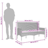 vidaXL 4-delige Loungeset met kussens poly rattan bruin