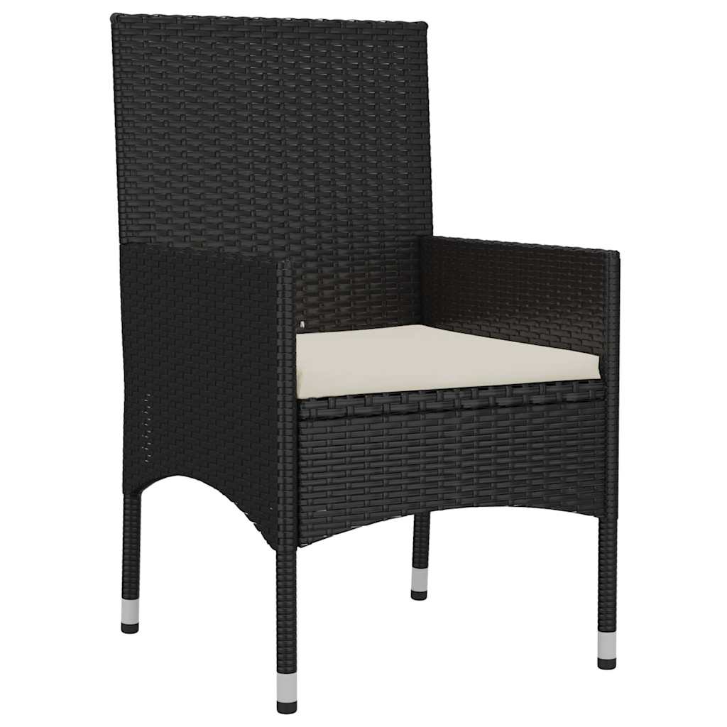 vidaXL 4-delige Loungeset met kussens poly rattan bruin
