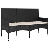 vidaXL 4-delige Loungeset met kussens poly rattan bruin