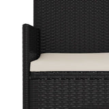 vidaXL 4-delige Loungeset met kussens poly rattan bruin