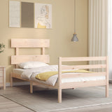 vidaXL Bed Frame with Headboard Solid Wood