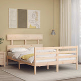 vidaXL Bed Frame with Headboard Solid Wood