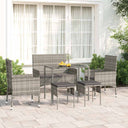 vidaXL 6-delige Loungeset met kussens poly rattan zwart