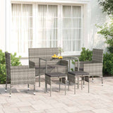 vidaXL 6-delige Loungeset met kussens poly rattan zwart