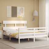 vidaXL Bed Frame with Headboard Solid Wood
