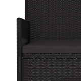 vidaXL 6-delige Loungeset met kussens poly rattan zwart