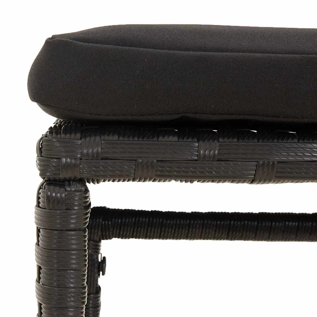 vidaXL 6-delige Loungeset met kussens poly rattan zwart