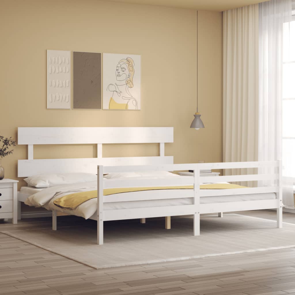 vidaXL Bed Frame with Headboard Solid Wood