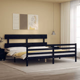 vidaXL Bed Frame with Headboard Solid Wood