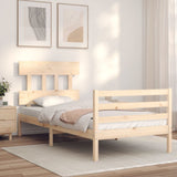 vidaXL Bed Frame with Headboard Solid Wood