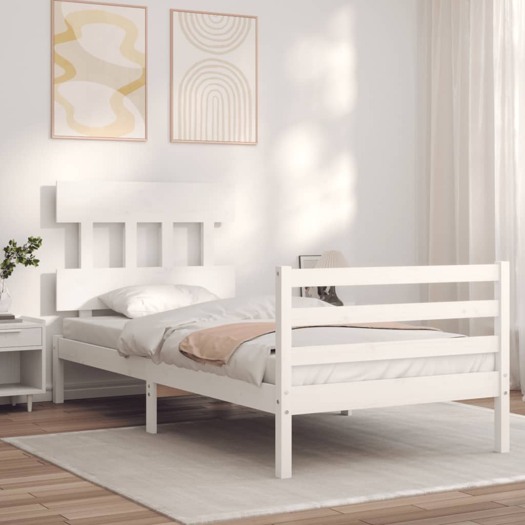vidaXL Bed Frame with Headboard Solid Wood