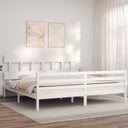 vidaXL Bed Frame with Headboard Solid Wood