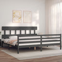 vidaXL Bed Frame with Headboard Solid Wood