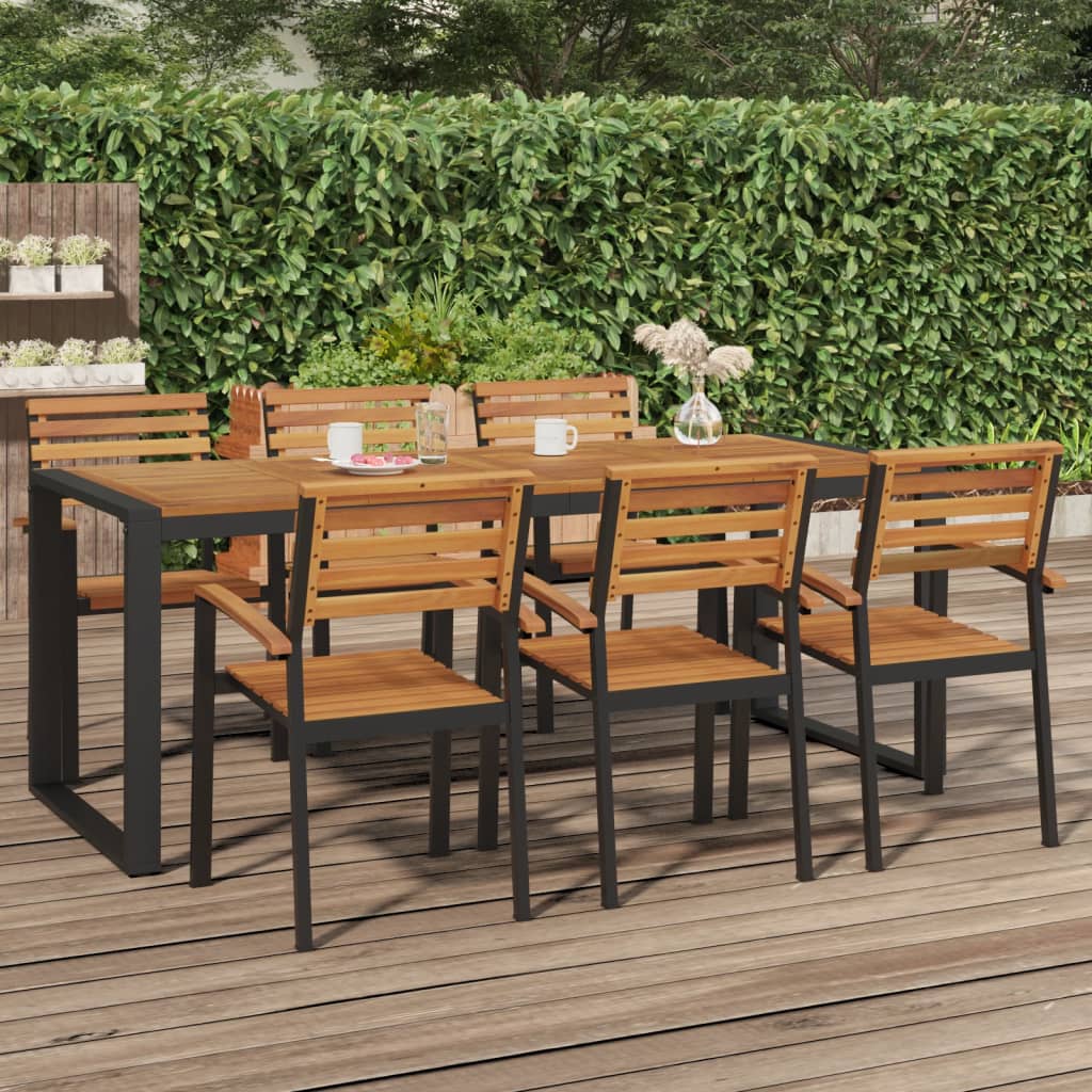 vidaXL Tuintafel met U-vormige poten 140x80x75 cm massief acaciahout