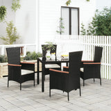 vidaXL Tuinstoelen 2 st met kussens poly rattan zwart