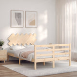 vidaXL Bed Frame with Headboard Solid Wood